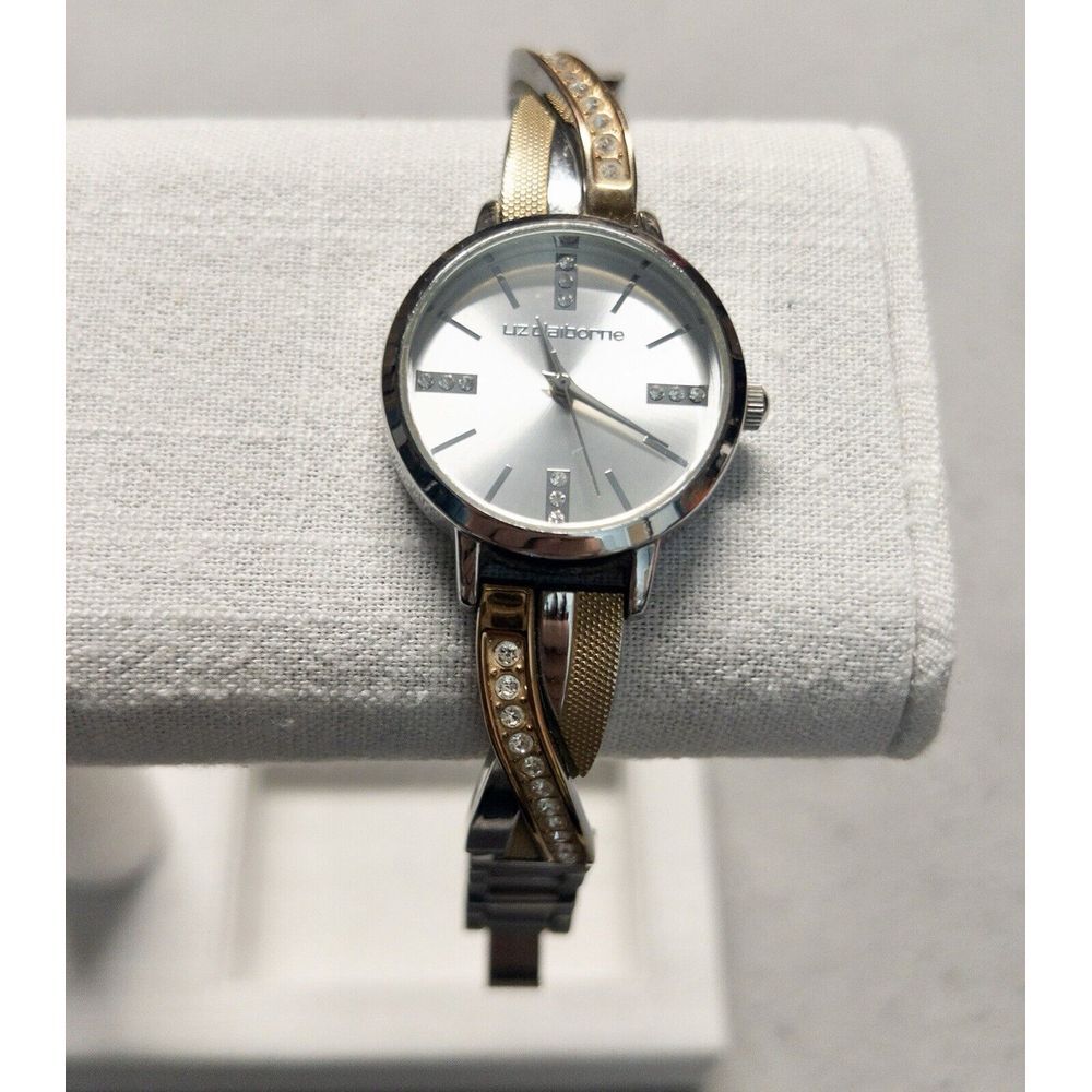 Liz Claiborne LC1220 Japan Movement Diamond Gold Silver Toned Ladies Wristwatch‎ - Picture 3 of 8